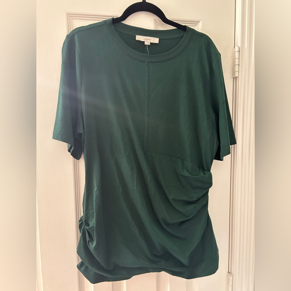 LOFT Forest Green Crew Neck Top